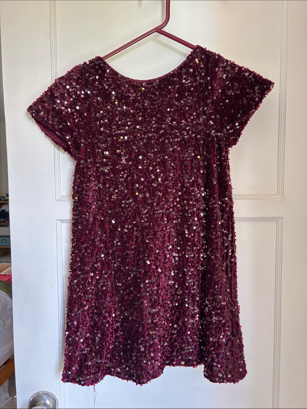 Zara Girls Burgundy Sequin Dress
